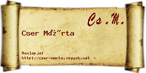 Cser Márta névjegykártya