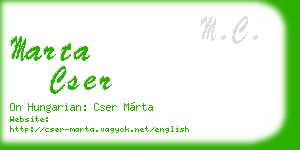 marta cser business card