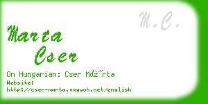 marta cser business card